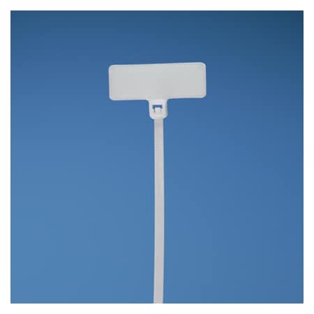 Panduit Cable Tie, 4-1/2 in L, 7/8 in Max Bundle Dia., White, Nylon 6/6, 18 lb Strength, 1000 PK PLF1M-M69